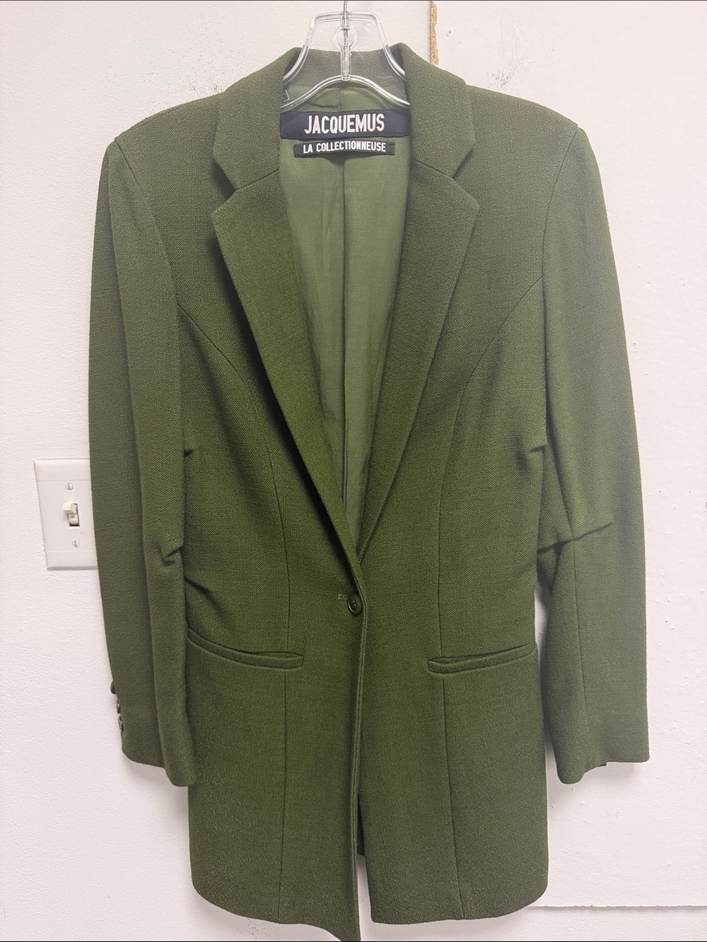 Jacquemus Olive Blazer Single-Button Tailored Coat